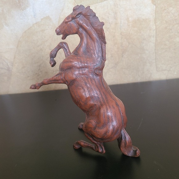 Vintage Hartland Rearing Horse Figurine Faux Wood Grain Brown Equestrian Decor - Picture 7 of 8